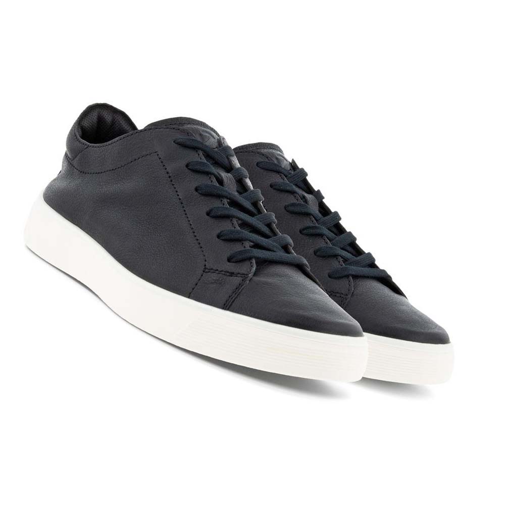 Men's Ecco Street Tray Retro 2.0 Sneakers Black | Canada 666VRW